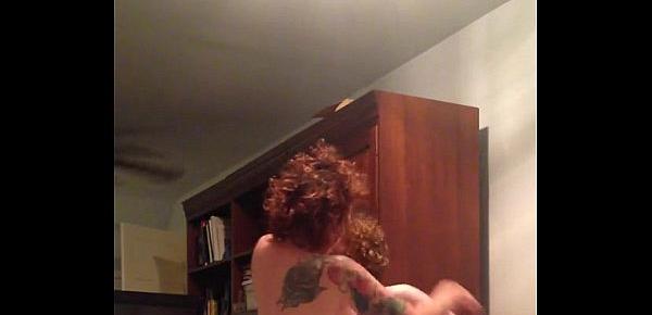  Licking then fucking my horny tatoed girlfriend in my parents guest rom